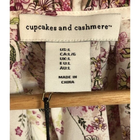 NWT Cupcakes And Cashmere Floral Print Blouse Womens L Cottagecore Bloomcore - Picture 3 of 8